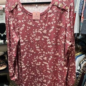 Floral Long Sleeve Top - Pink